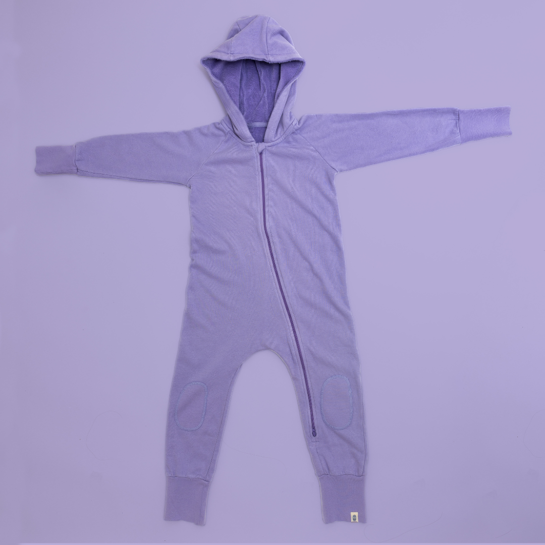 Day onesie, hood and thick fleece - Yellow