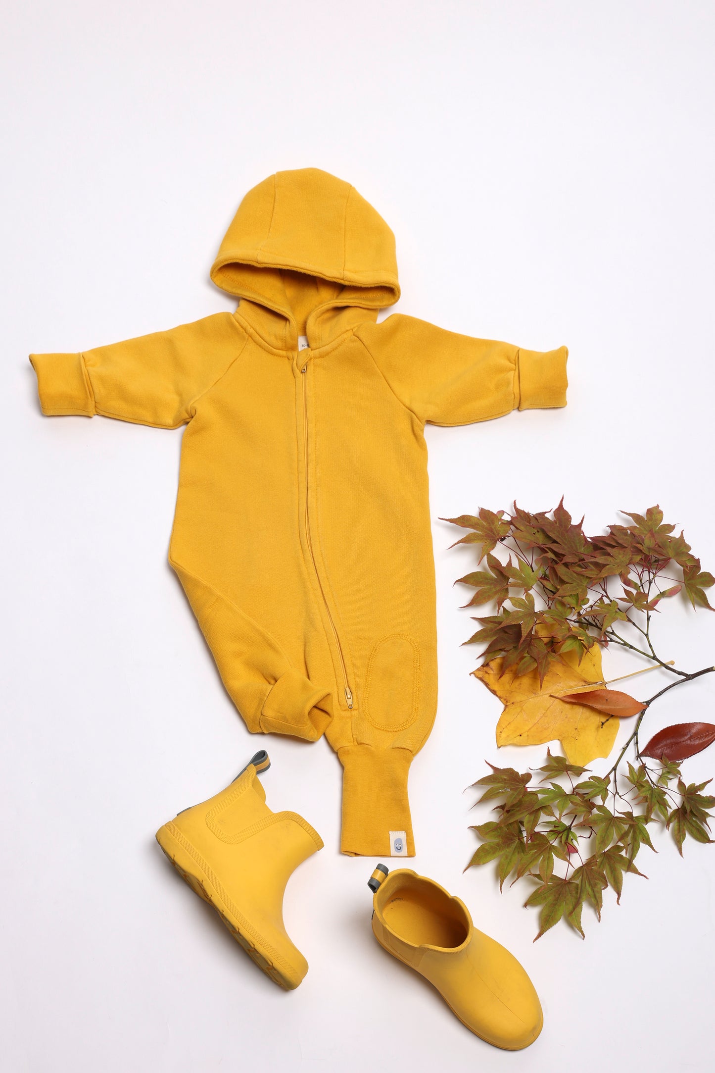 Day onesie, hood and thick fleece - Yellow